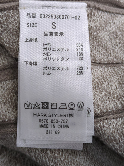 ミックスカラーヘリンボーンニットワンピース