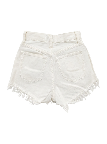 フリンジデニムショートパンツ