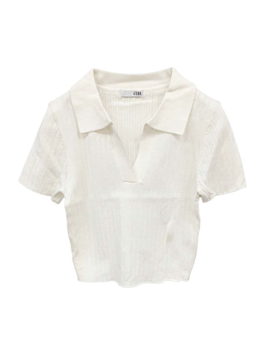 BACK OPEN POLOニットTOPS