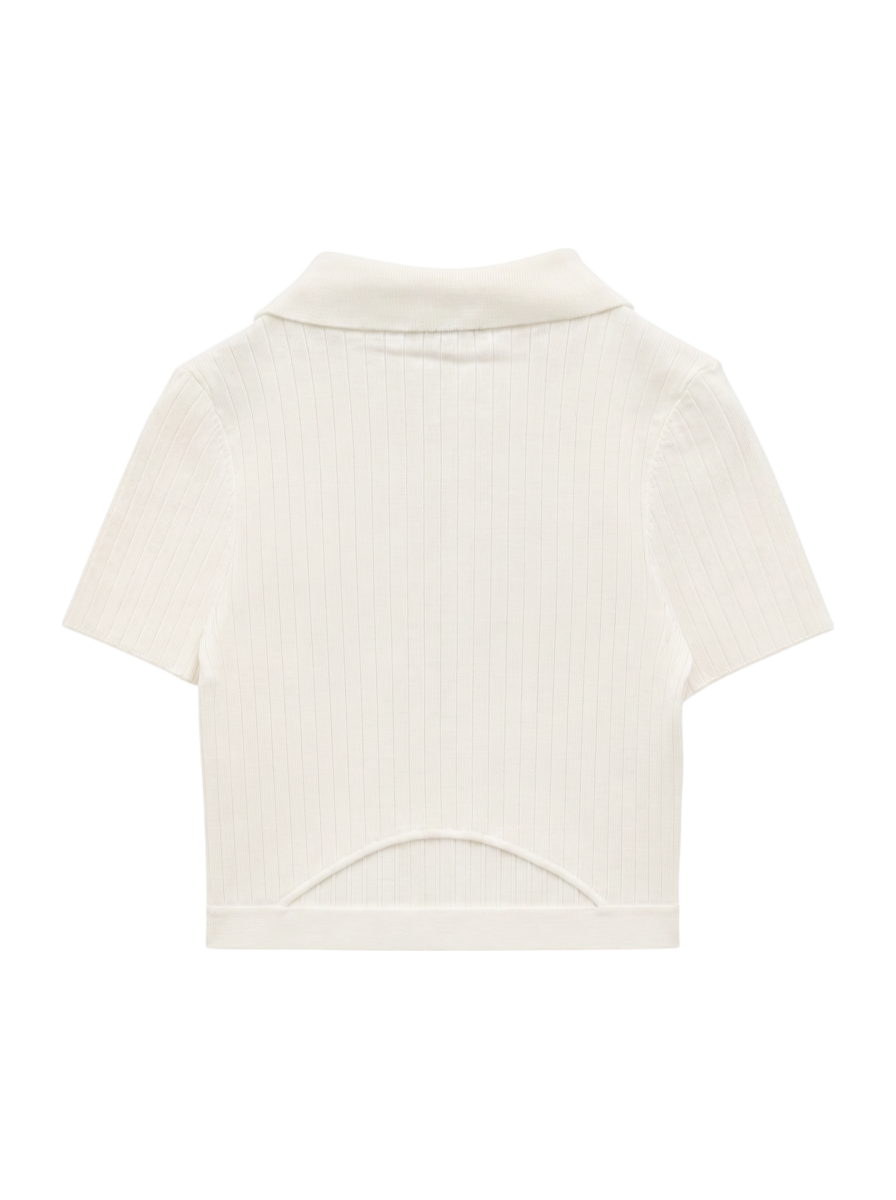 BACK OPEN POLOニットTOPS
