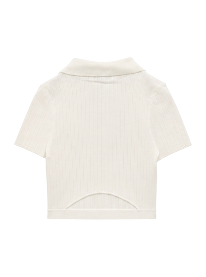 BACK OPEN POLOニットTOPS