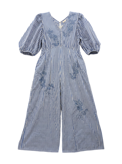 COTTON STRIPE IVY FLOWER EMBROIDERY ALL IN ONE