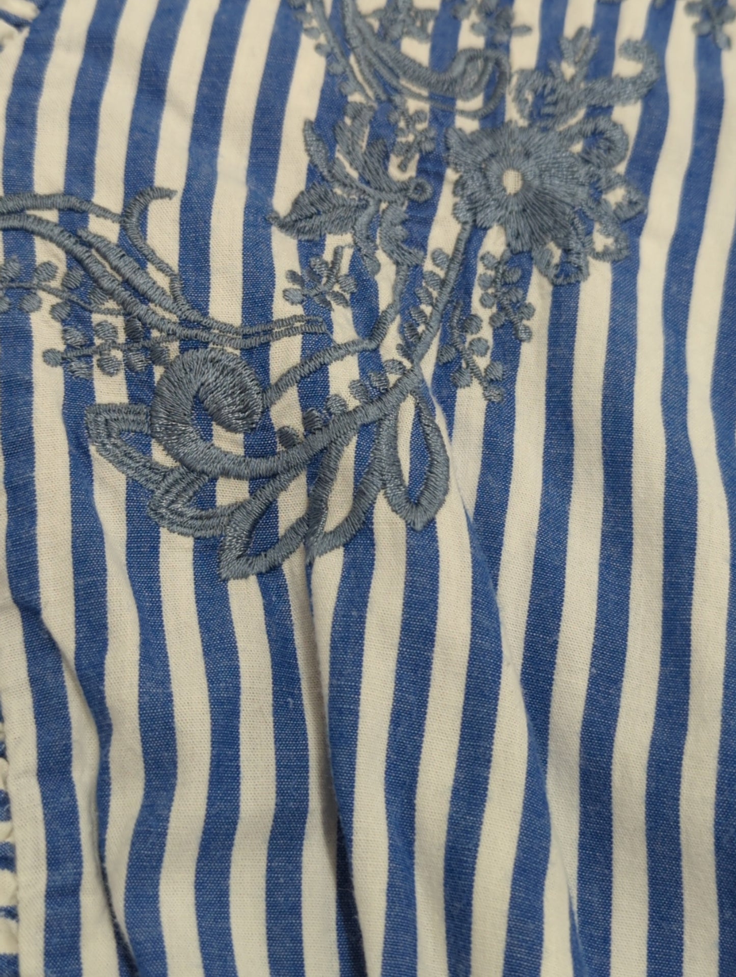 COTTON STRIPE IVY FLOWER EMBROIDERY ALL IN ONE