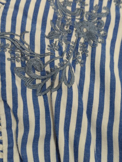 COTTON STRIPE IVY FLOWER EMBROIDERY ALL IN ONE
