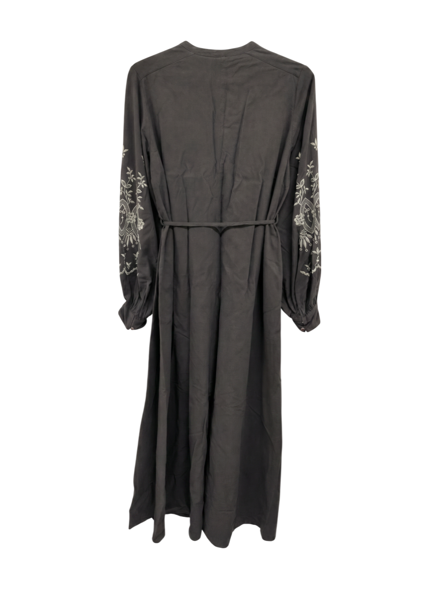 CRIMP COTTON ANGLAISE EMBROIDERY DRESS