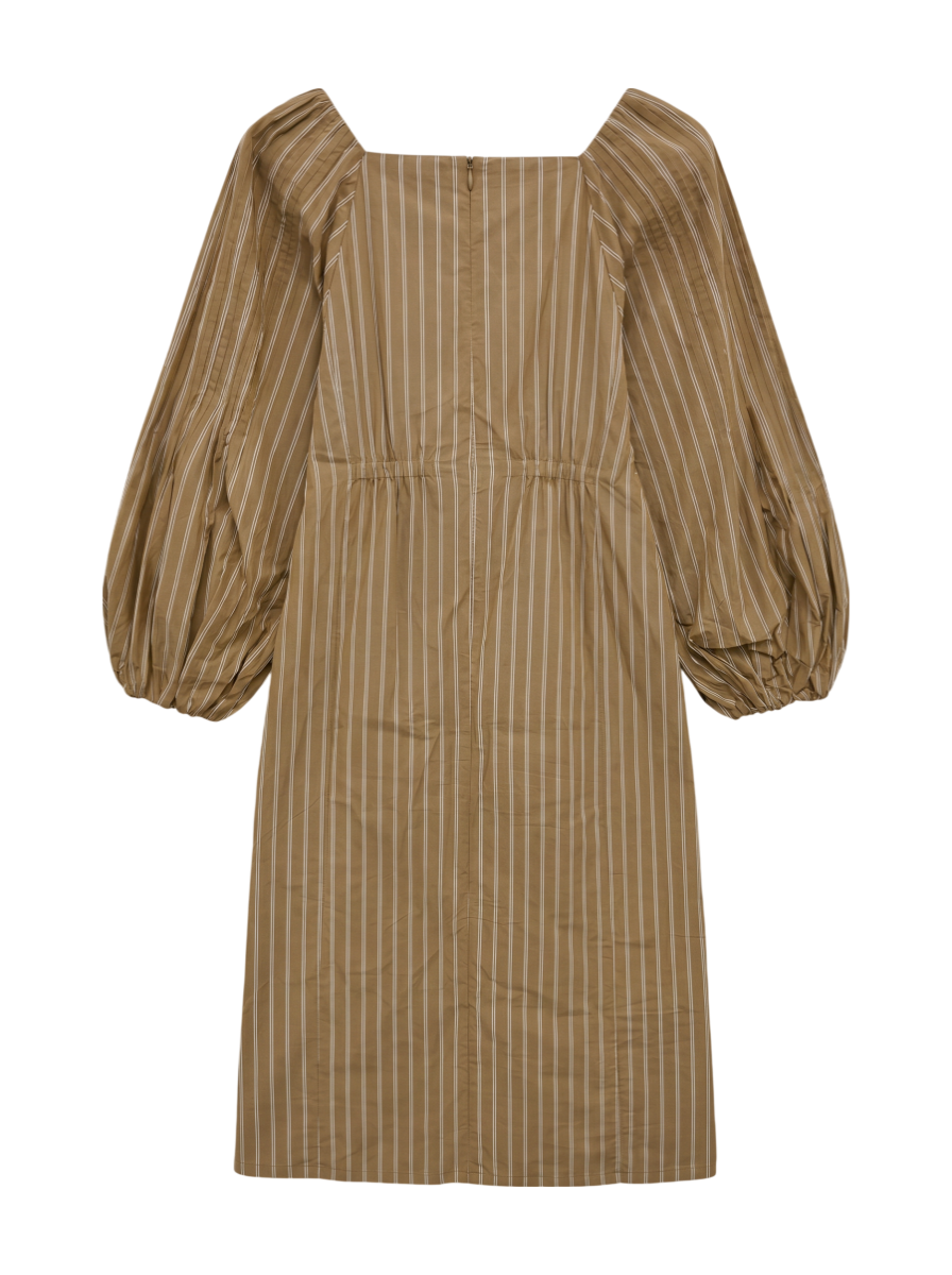 POPLIN TUCK SLEEVE DRESS