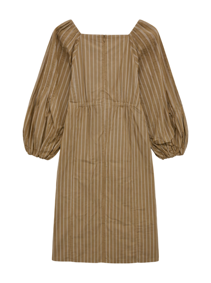 POPLIN TUCK SLEEVE DRESS