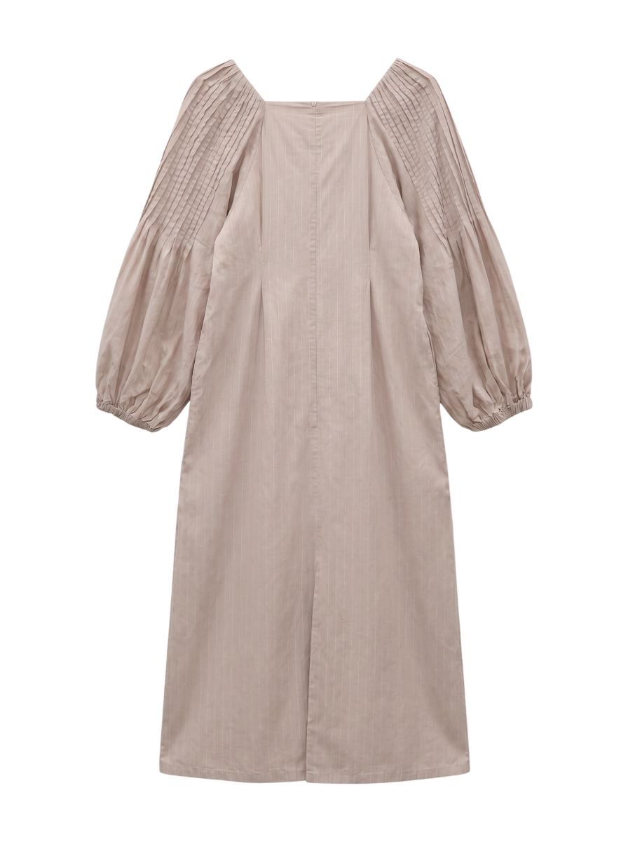 POPLIN TUCK SLEEVE DRESS