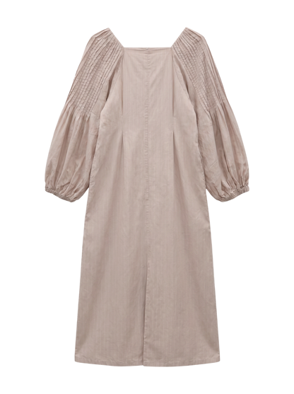 POPLIN TUCK SLEEVE DRESS
