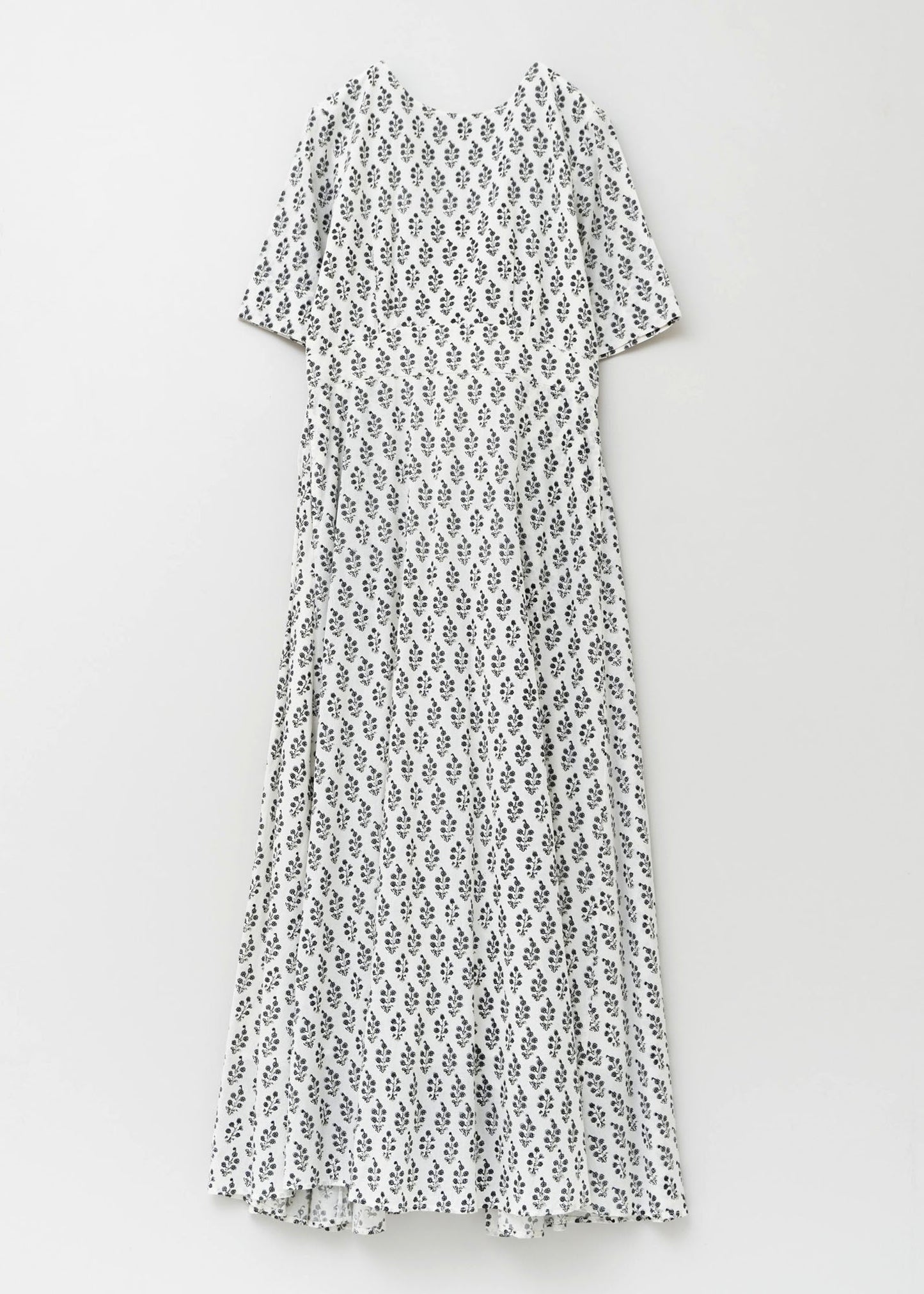 COTTON VOILE SMALL FLOWER PRINT FLARE DRESS