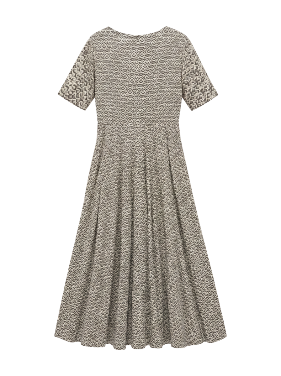 COTTON VOILE SMALL FLOWER PRINT FLARE DRESS