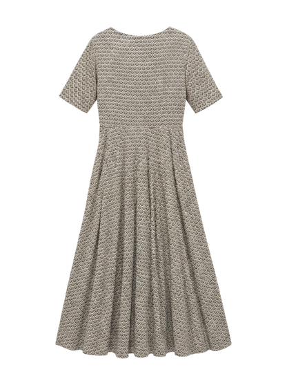 COTTON VOILE SMALL FLOWER PRINT FLARE DRESS
