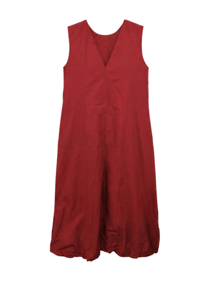 POPLIN SOLID SLEEVELESS BALLOON DRESS