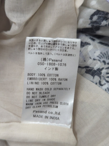 COTTON JACQUARD ANNABELLE PRINT EMBROIDERY SLEEVELESS DRESS