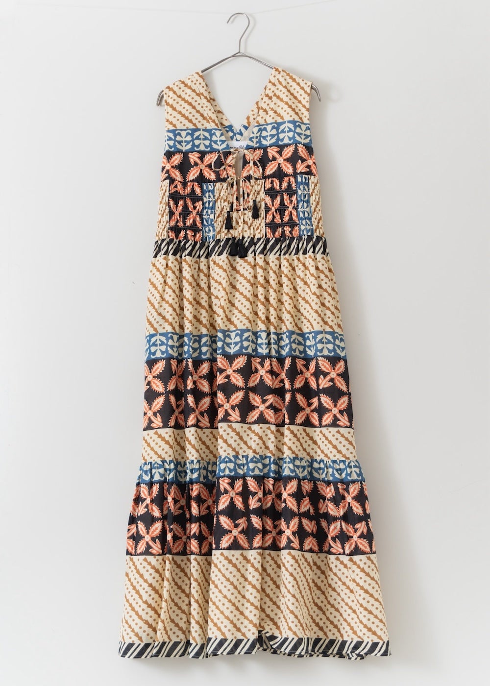 MURAL PRINT SHIRRING DRESS