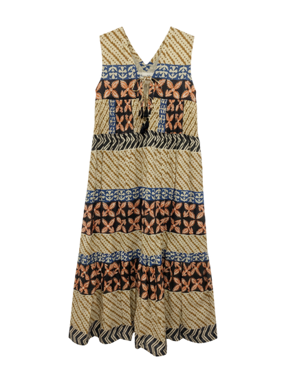 MURAL PRINT SHIRRING DRESS