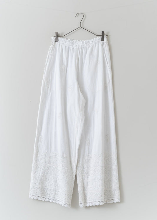COTTON VOILE LUCKNOW EMB PANTS