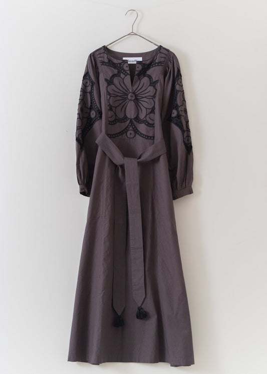 PEONY FLOWER CUTWORK DRESS