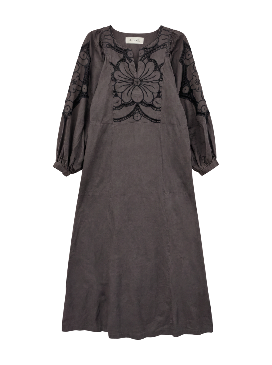 PEONY FLOWER CUTWORK DRESS