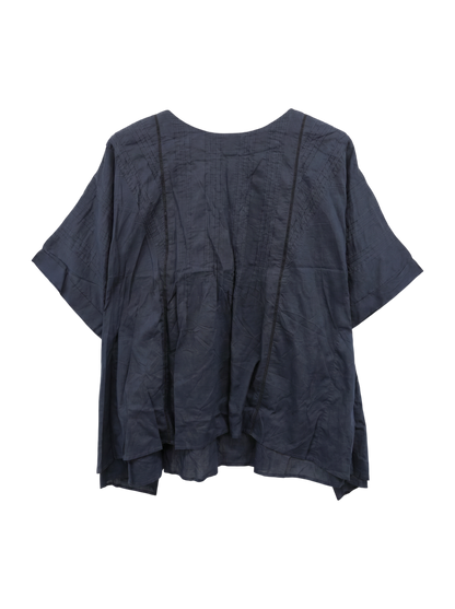 COTTON VOILE PIN TUCK BLOUSE