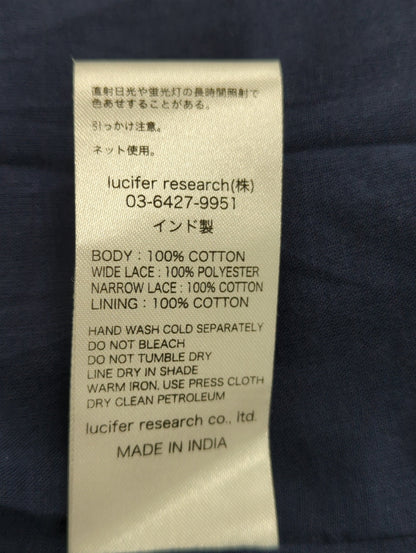COTTON DOBBY STRIPE SQUARE LACE DRESS