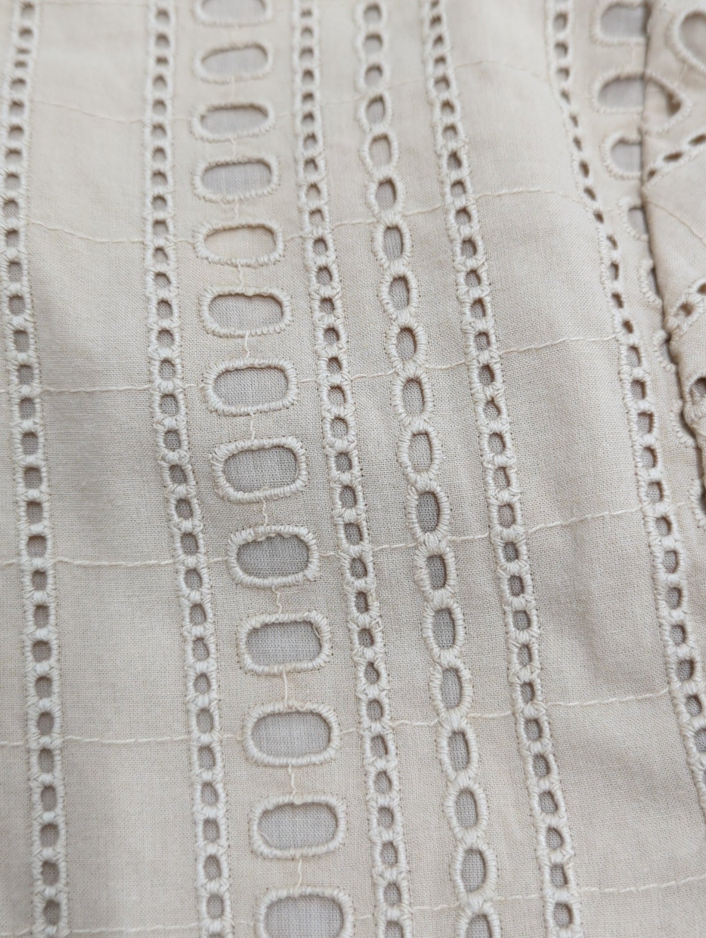STRIPE CUTWORK SHORT SLEEVE DRESS