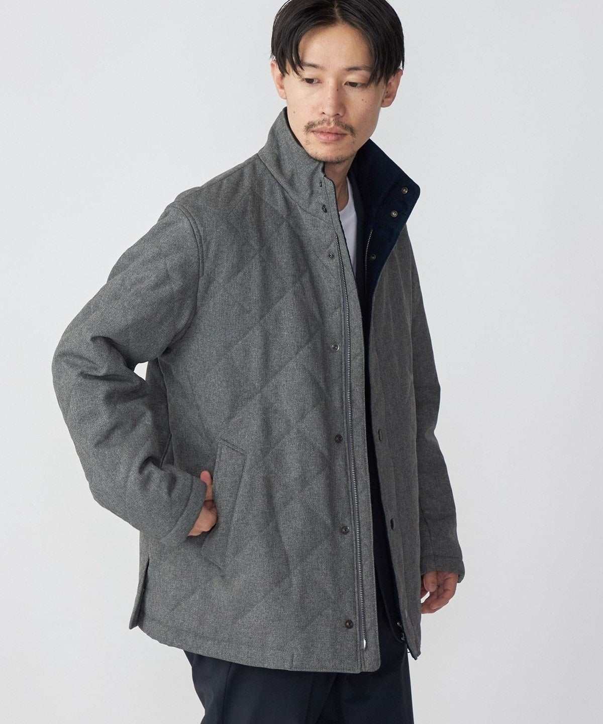 SHIPS: LANATEC スタンドカラー 中綿/キルティング ジャケット