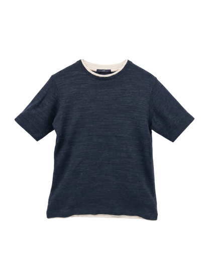 SHIPS: ワッフル フェイクレイヤード クルーネック Tシャツ