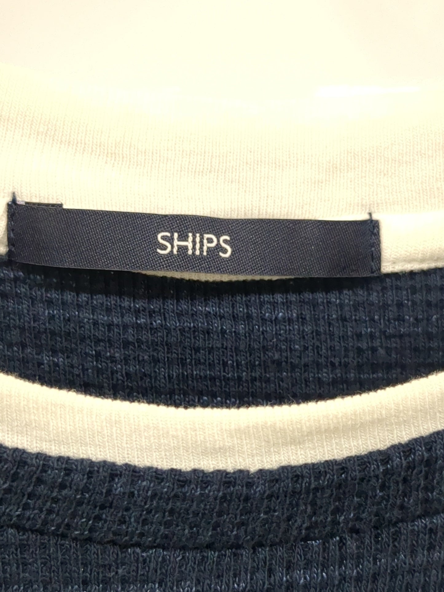 SHIPS: ワッフル フェイクレイヤード クルーネック Tシャツ
