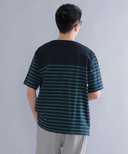 SHIPS: ワッフル パネル ボーダー Tシャツ