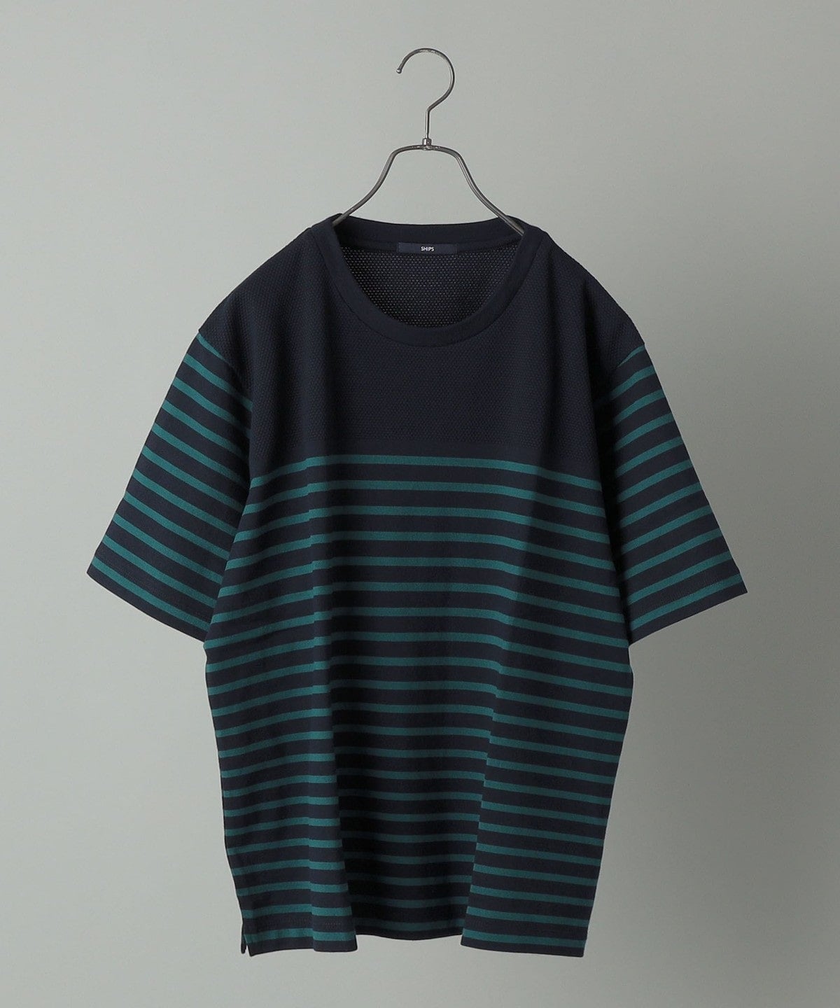 SHIPS: ワッフル パネル ボーダー Tシャツ