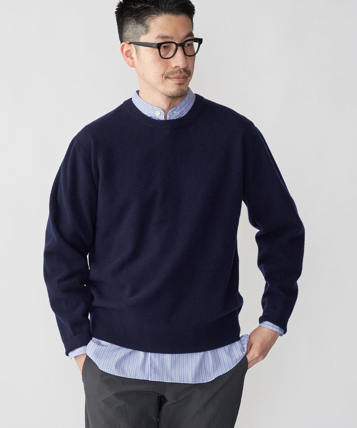 SHIPS: スーパー180'S ラム ウール クルーネック ニット