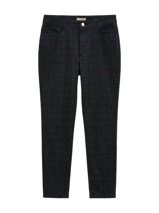 T/R STRECH TARTAN/CHK SLIM PT