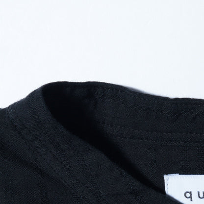 quaranciel:〈手洗い可能〉ストライプ ジャカード フレアスリーブ シャツワンピース