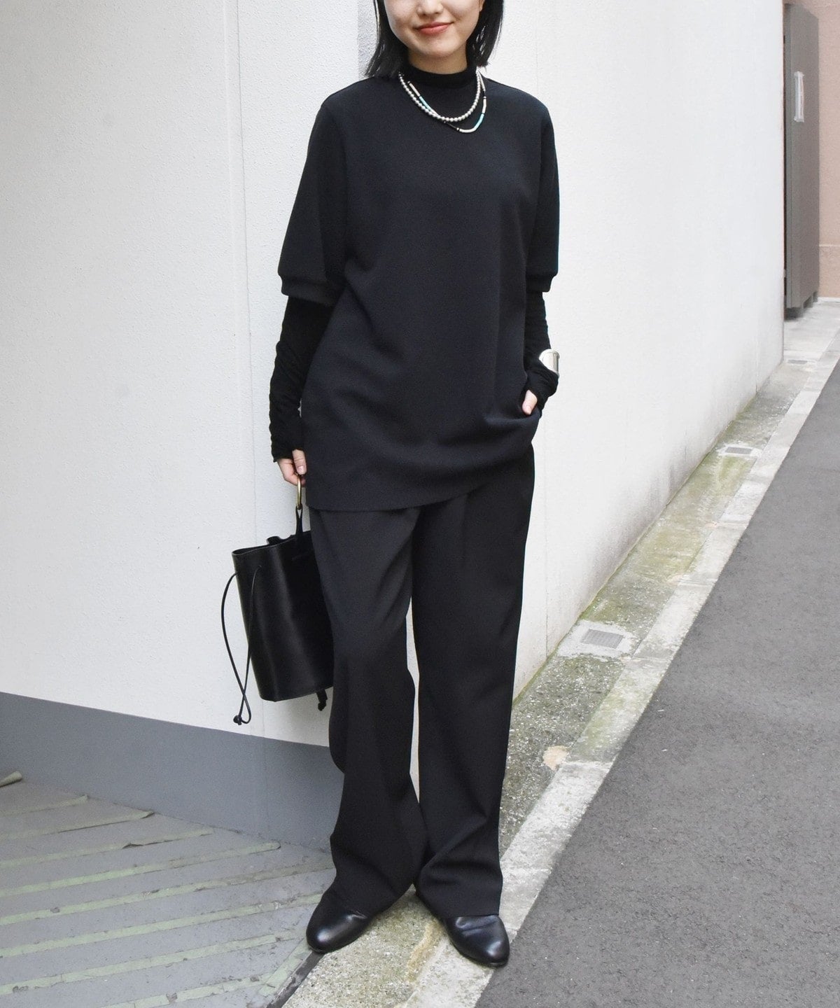 Wai+:2タックプリーツハイウエストスラックス