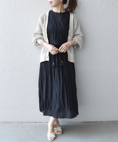 SHIPS any:〈手洗い可能〉リネン ミックス ドルマン  カーディガン