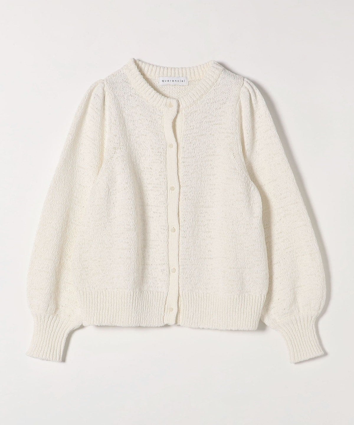 quaranciel:〈手洗い可能〉テープヤーン クルーネック カーディガン