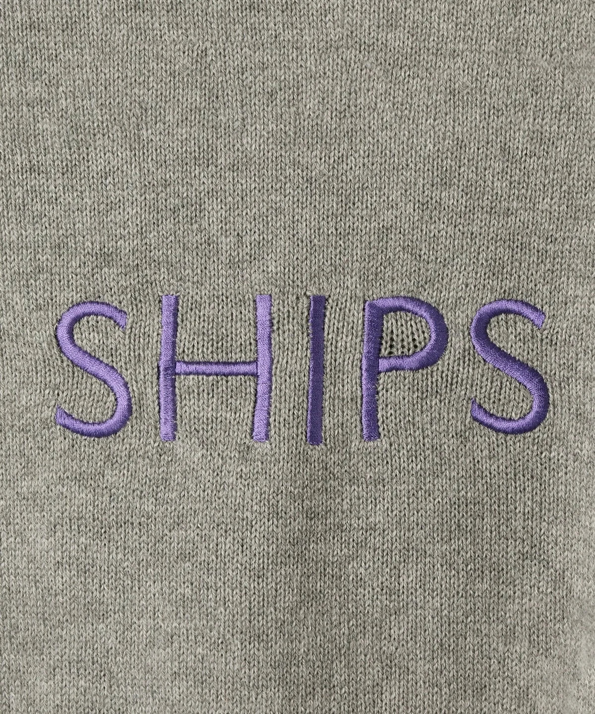 SU: SHIPS ロゴ エンブロイダリー コットン ニット