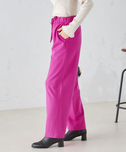 〈手洗い可能〉両面起毛ドロストパンツ