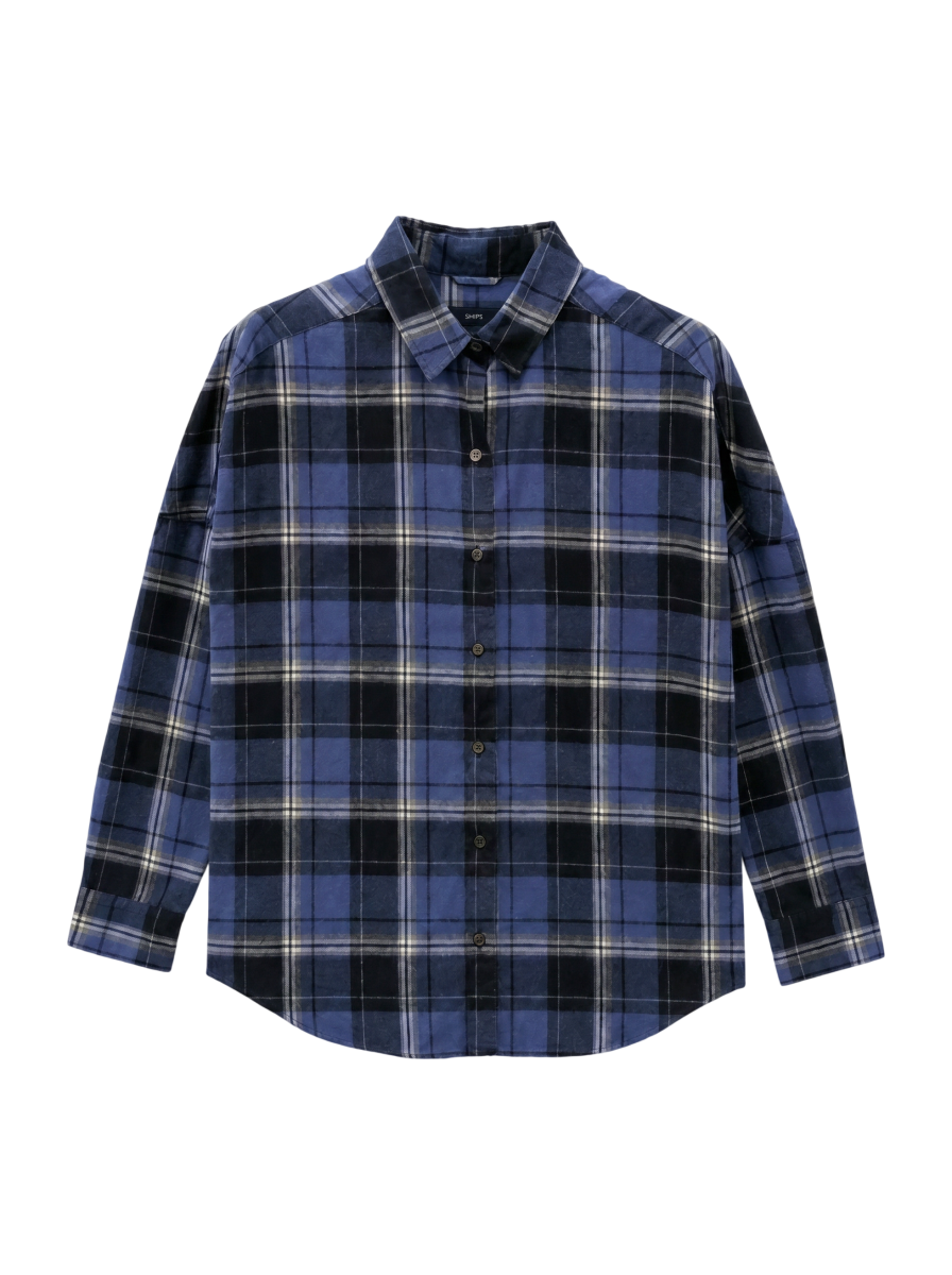 SHIPS:COTTON NEL SHIRT(CHK)