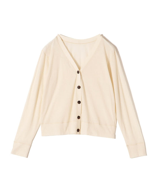 〈洗濯機可能〉ハイゲージ Vネック シアー カーディガン