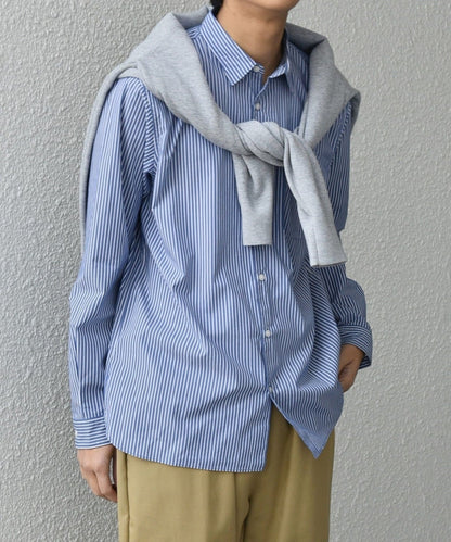 SHIPS any: ストライプ / ソリッド リラックス レギュラーカラー シャツ 25SS