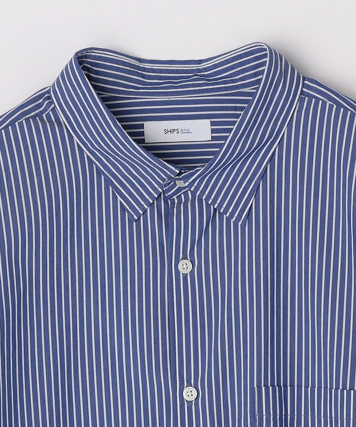 SHIPS any: ストライプ / ソリッド リラックス レギュラーカラー シャツ 25SS