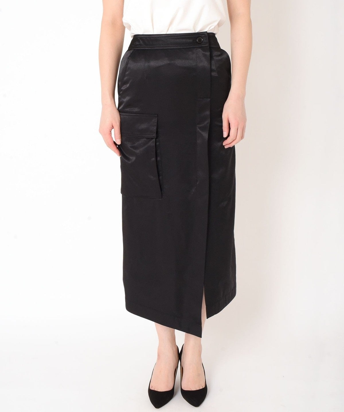 SHOP PRESSサテンラップスカート