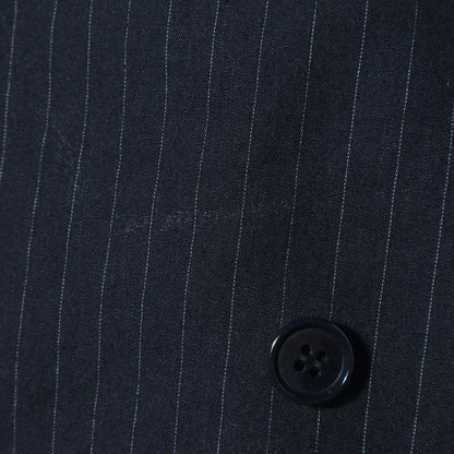 SHIPS Primary Navy Label:麻混 ストライプ ストレッチ ダブル ジャケット