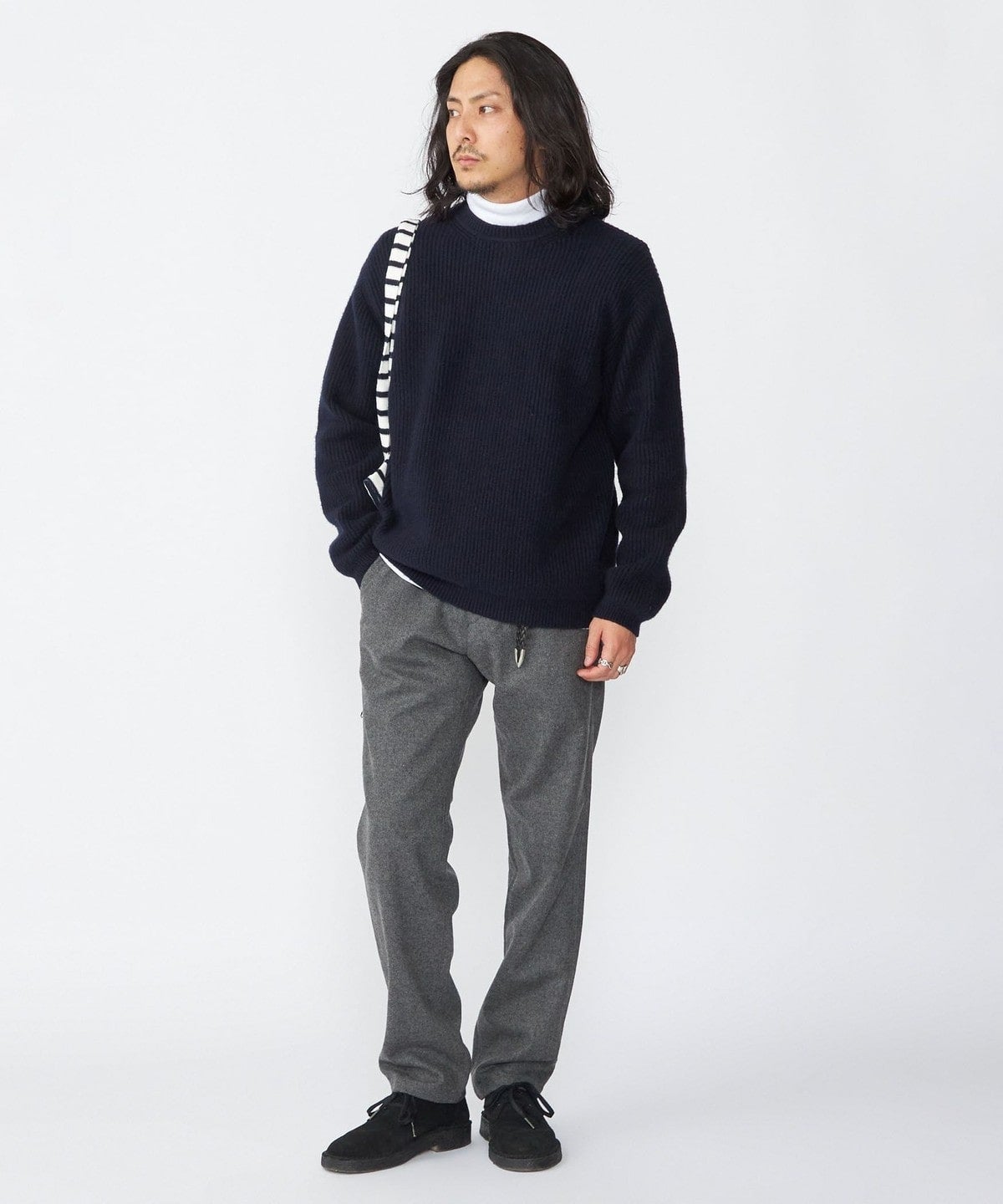 SHIPS: ウール/アンゴラ テーパード チノパンツ 24FW