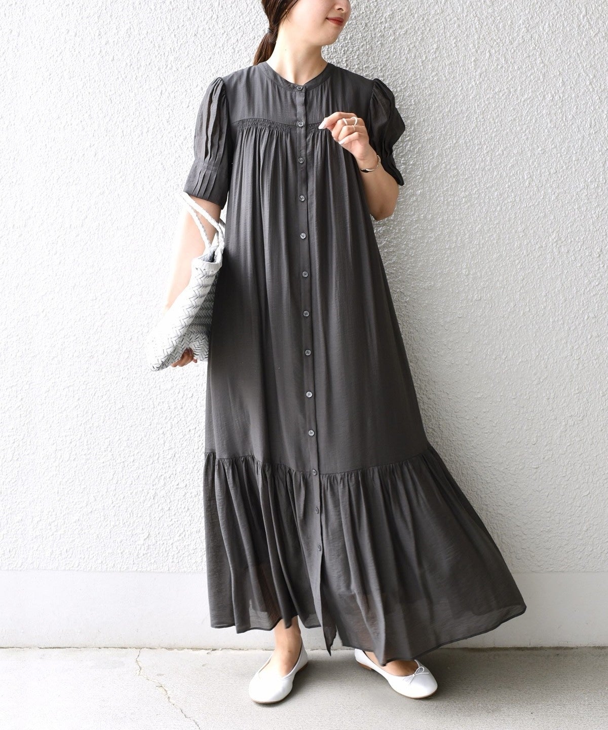〈手洗い可能〉シアーカルゼティアードワンピース