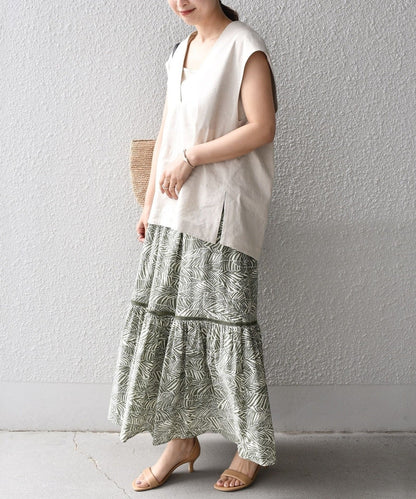 〈手洗い可能〉麻混プルオーバージレ