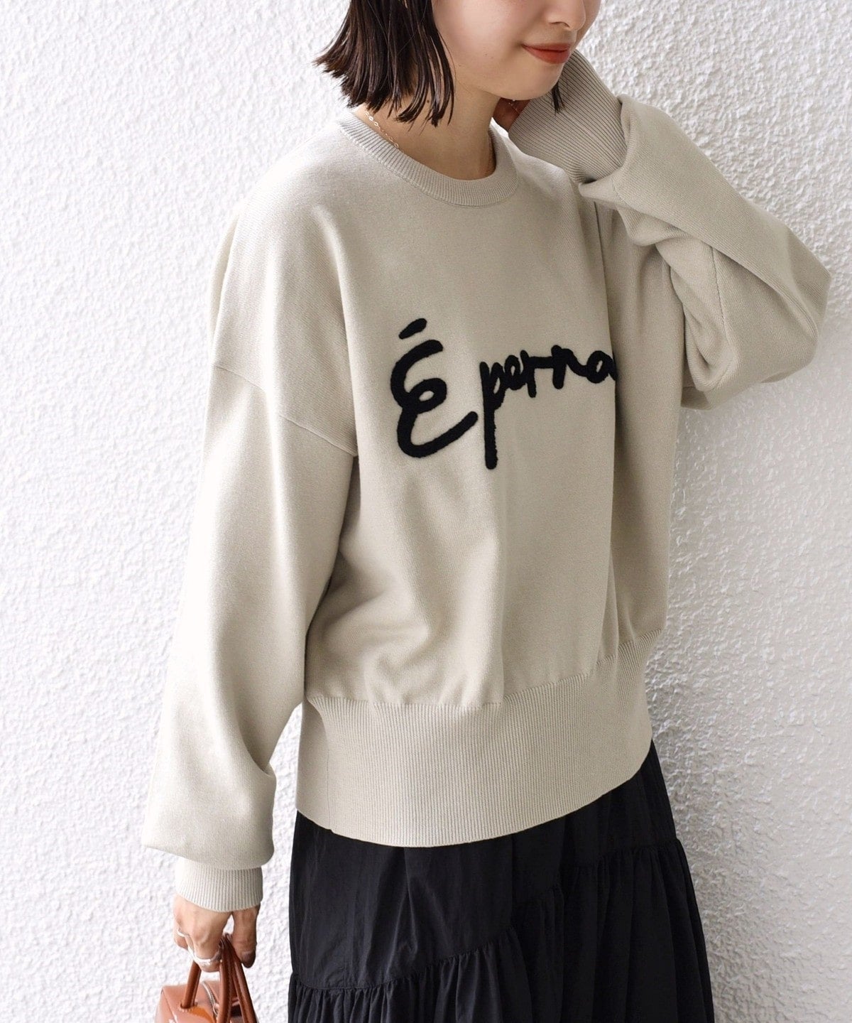 【WEB限定】〈手洗い可能〉サガラ 刺繍 ロゴ ニット