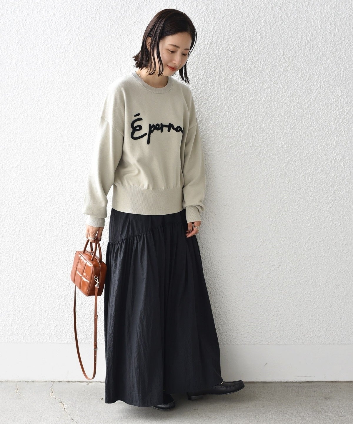 【WEB限定】〈手洗い可能〉サガラ 刺繍 ロゴ ニット